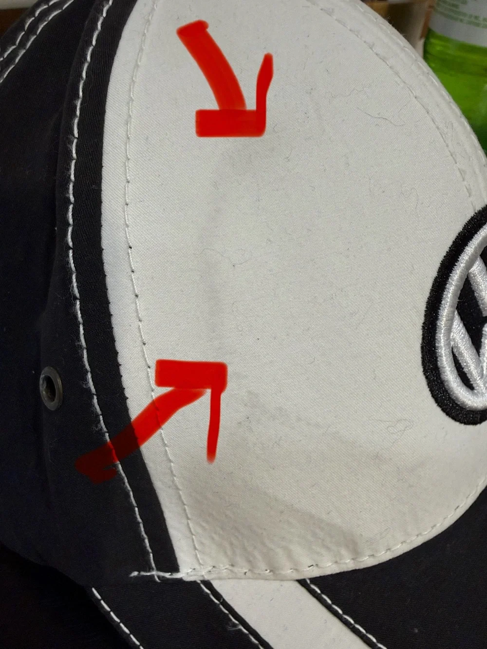 VW Logo Black & White Baseball Cap with embroidered VW logo